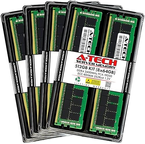 A-Tech 32GB Kit (2x16GB DDR4 3200MHz PC4-25600 ECC RDIMM 2Rx8 Dual Rank 1.2V ECC Registered DIMM 288-Pin Server & Workstation RAM Memory Upgrade Modules (A-Tech Enterprise Series