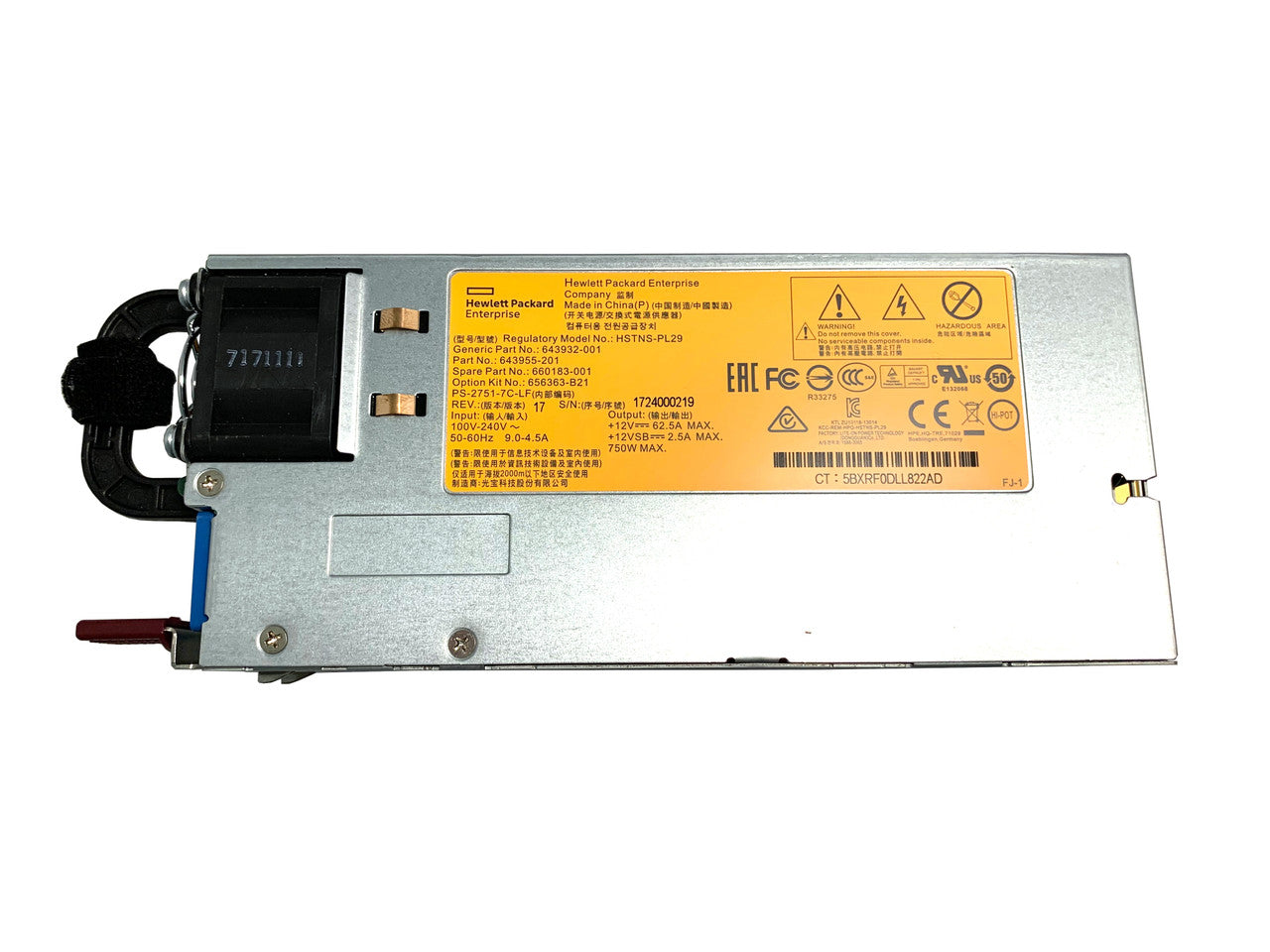 656363-B21 HP 750W CS Platinum Plus Hot Plug Power Supply G8