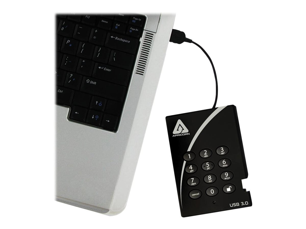 Apricorn 2TB AES-XTS Padlock Secure USB 3.0 256-bit Encrypted External Hard Drive (TAA Compliant
