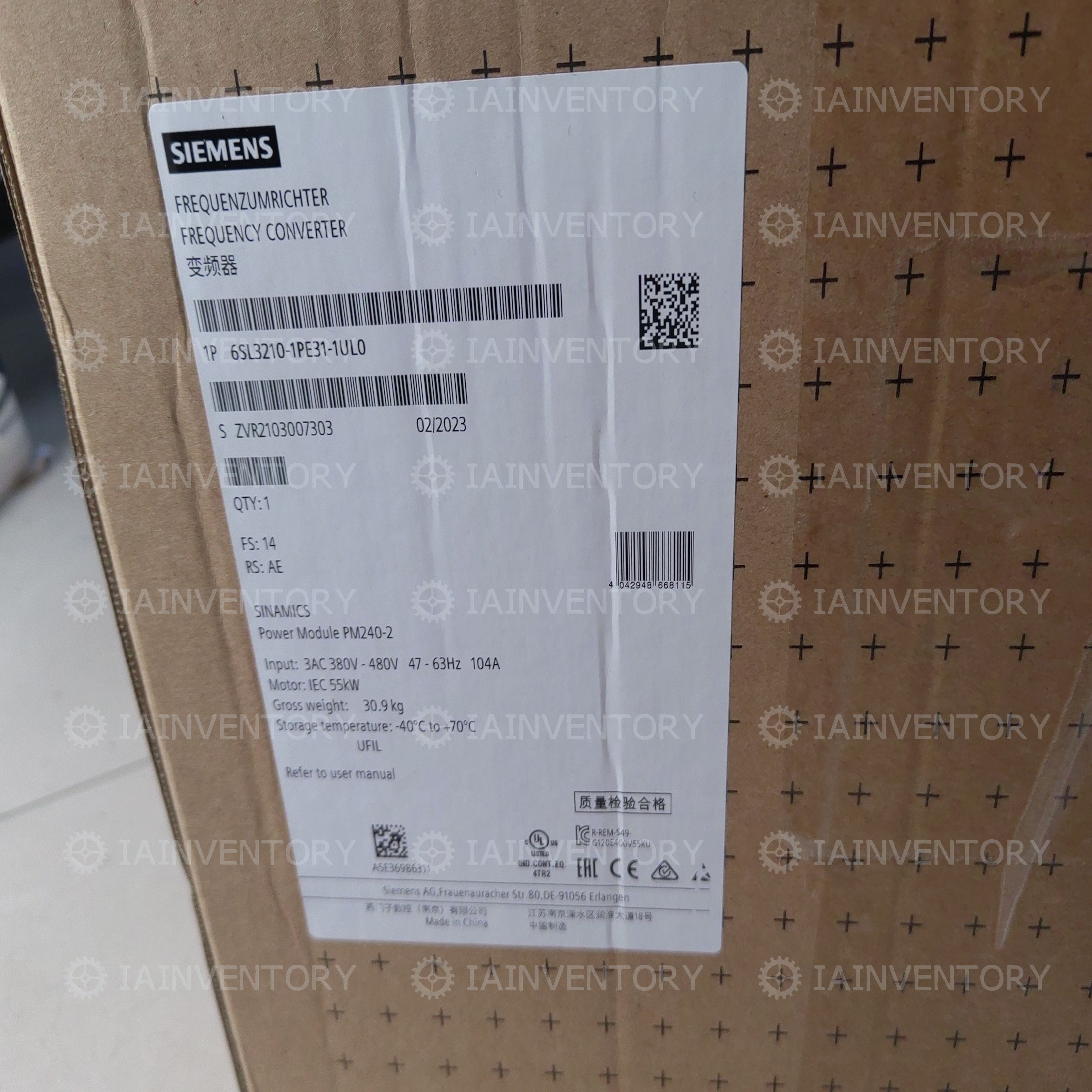 Siemens SINAMICS G120 6SL3210-1PE31-1UL0