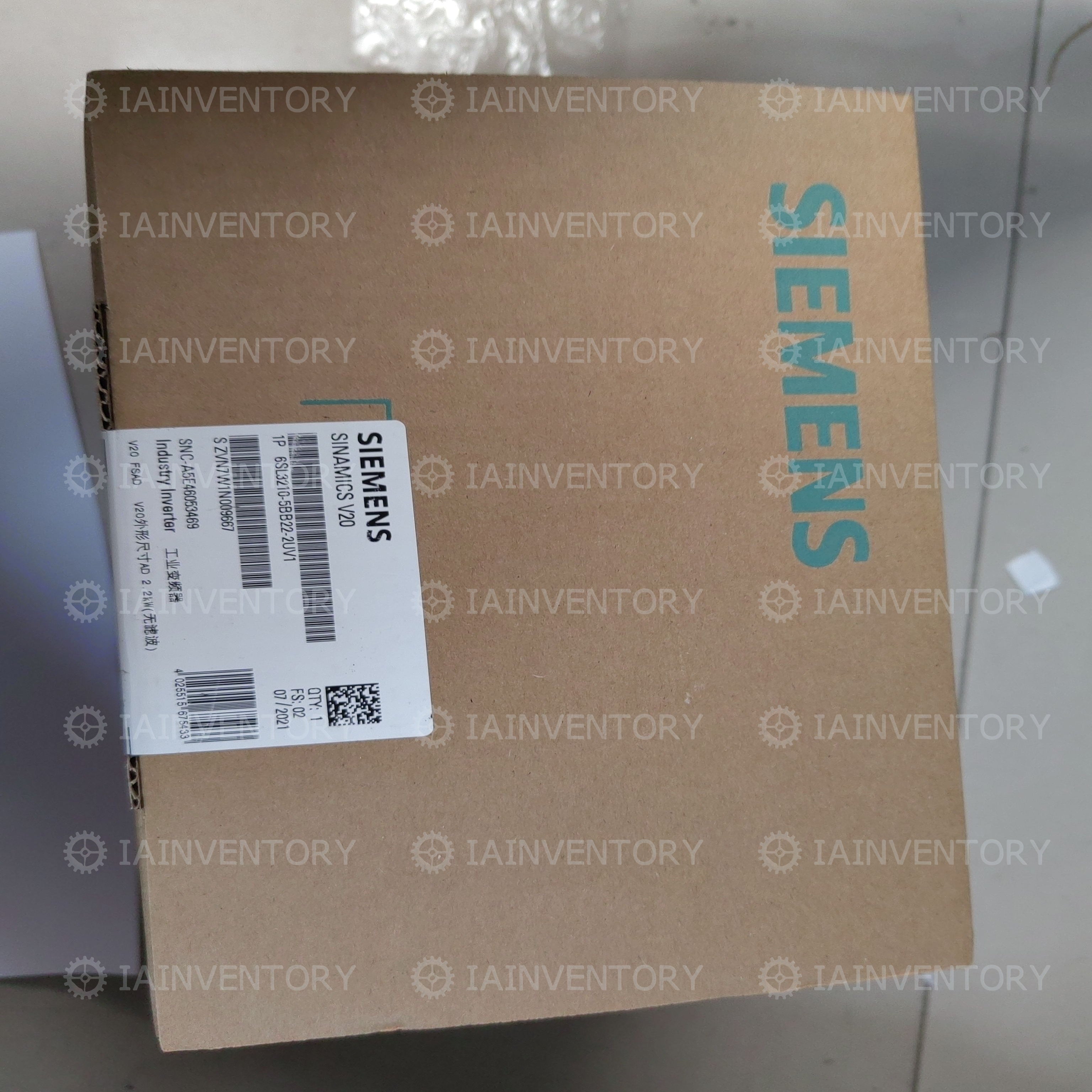 Unopened Siemens Inverter 6SL3210-5BB22-2UV1 6SL3 210-5BB22-2UV1