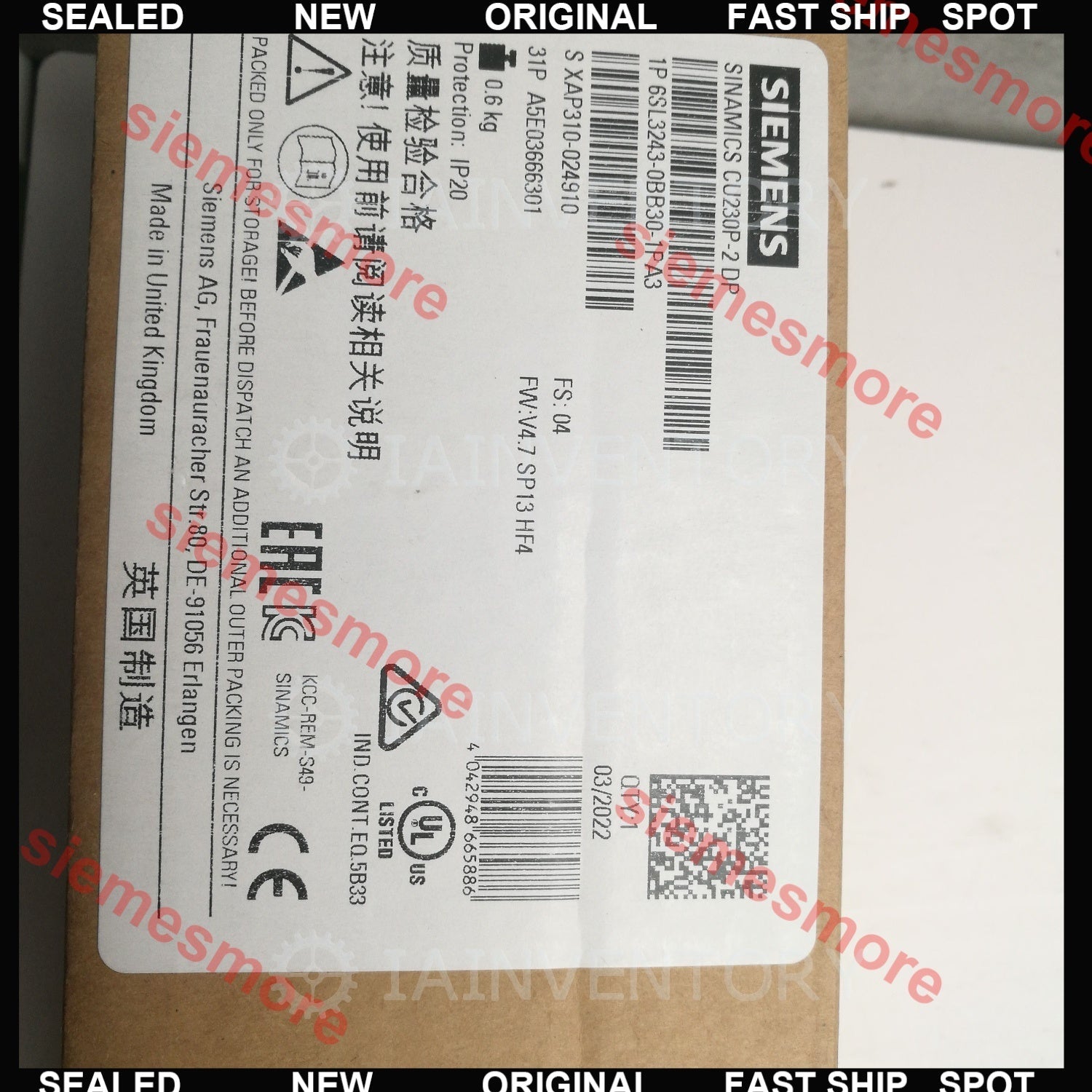 Siemens SINAMICS G120 6SL3243-0BB30-1PA3