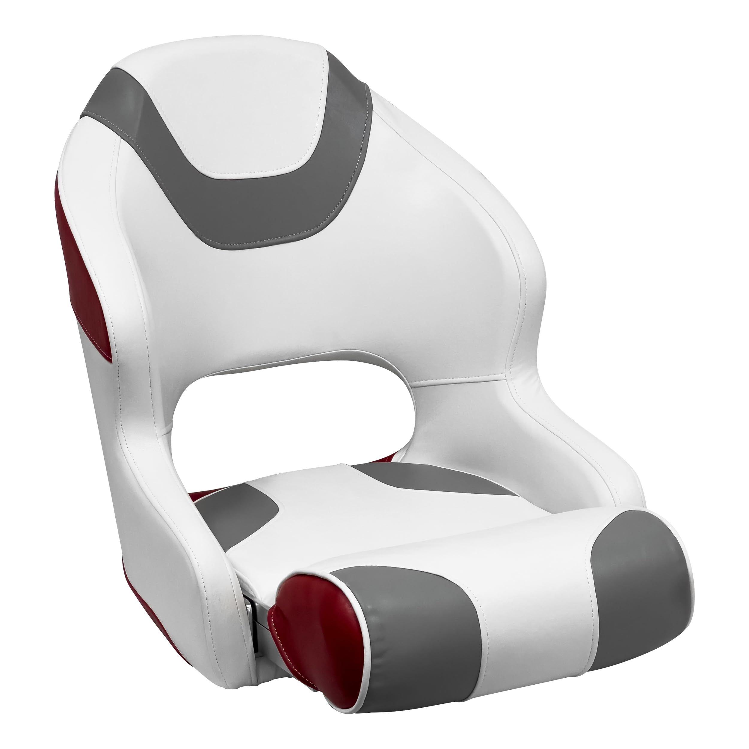 Wise Seats 3315-1774 Wise Baja Series Bucket Seat w/Bolster, Brite White / Grey / Dark Red