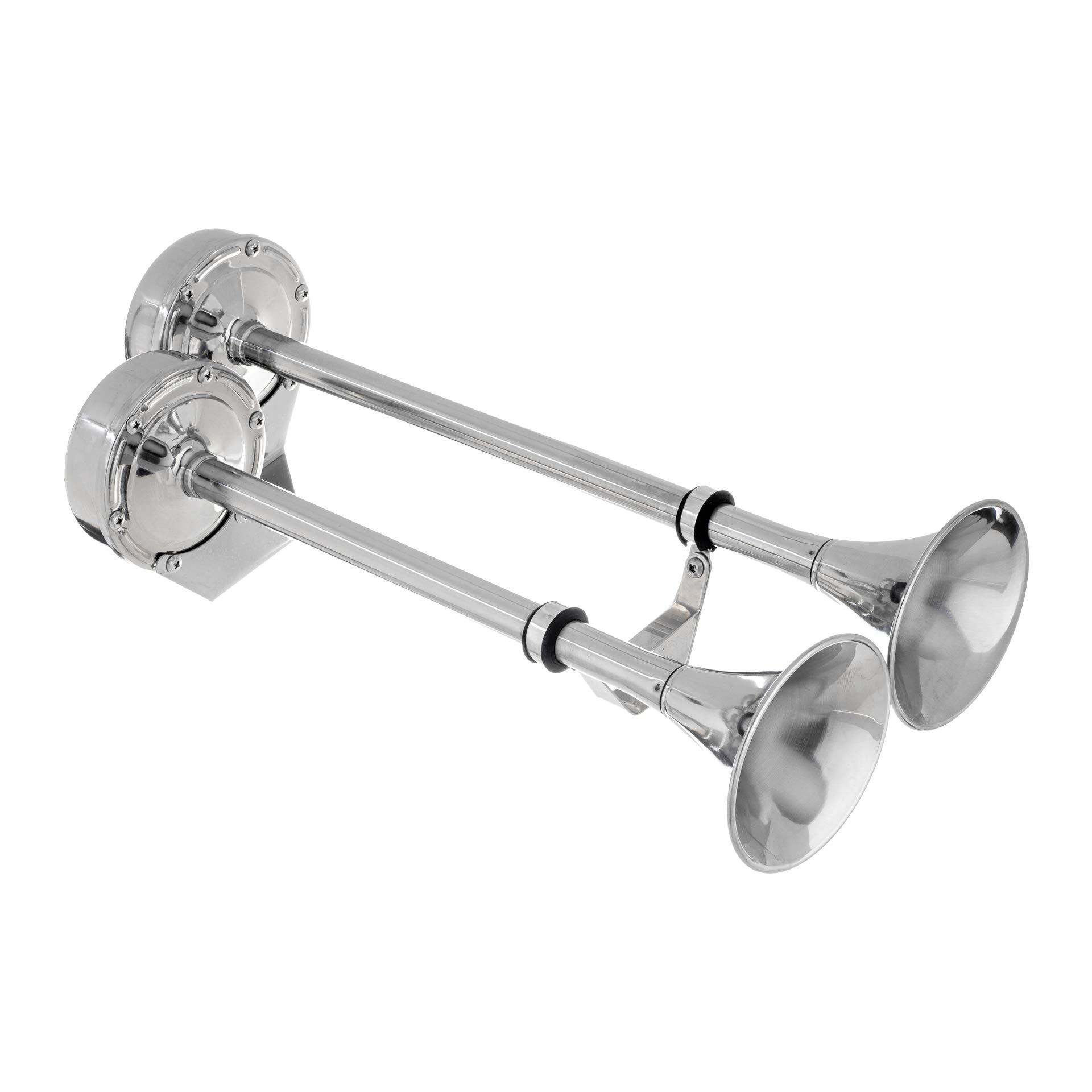 Seachoice HYF-305LT-24V Dual Trumpet Electric Horn, Stainless Steel, 123 dB Rating, 24V, 5 Max Amps, 18-1/2 in. L