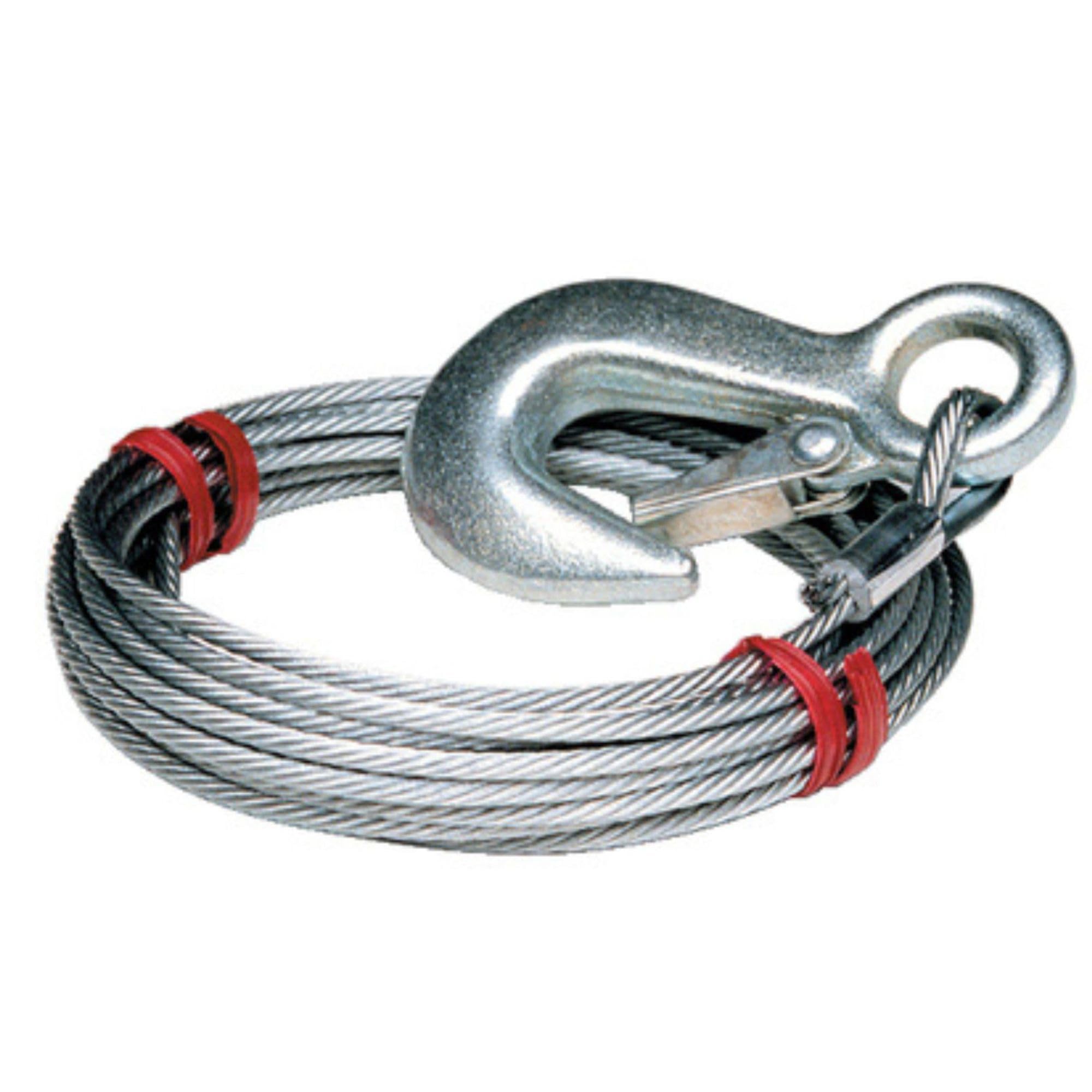 Tie Down Engineering 59379 Galvanized Steel 7 x 19 Winch Cable w/ Galvanized, Latch Hook