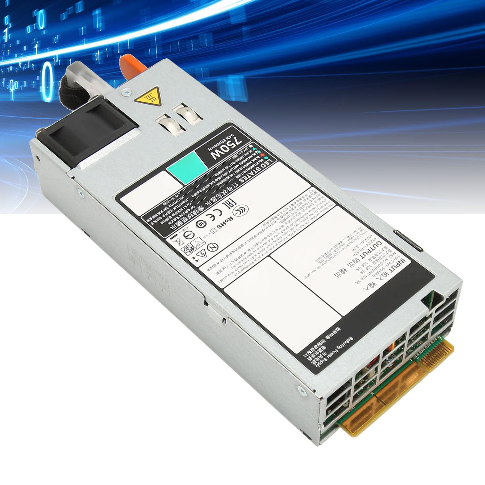 D750E S6 Server Power Supply 100-240V, 750W EPP Server Power Supply Replacement with Cooling Fan, for DELL R530 R630 R730 R730XD T430 T630, etc.