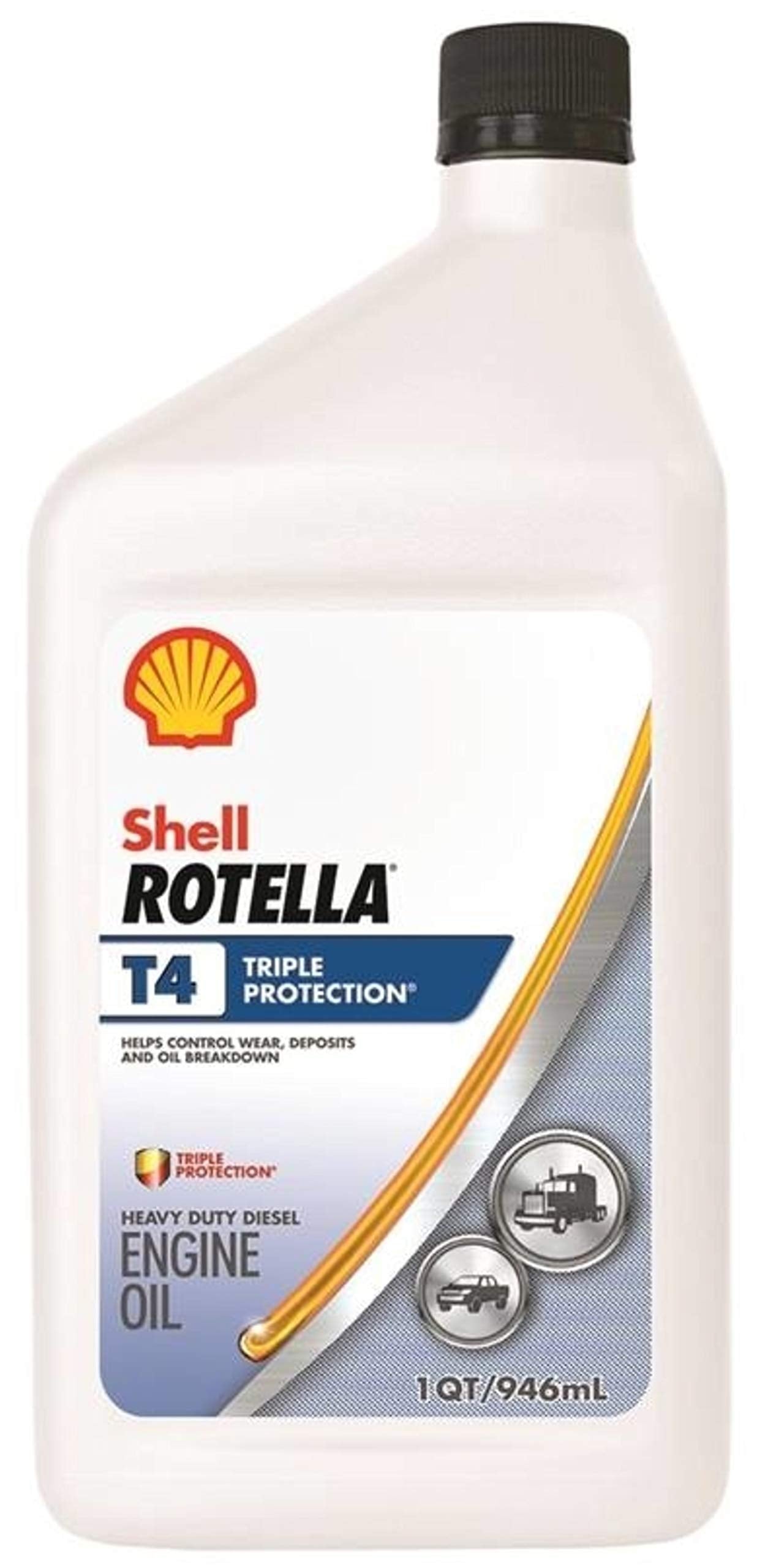 Shell Oil 550049483 Shell Rotella T4 Triple-Protection Heavy-Duty Diesel Motor, Oil, 15W-40, Qt.