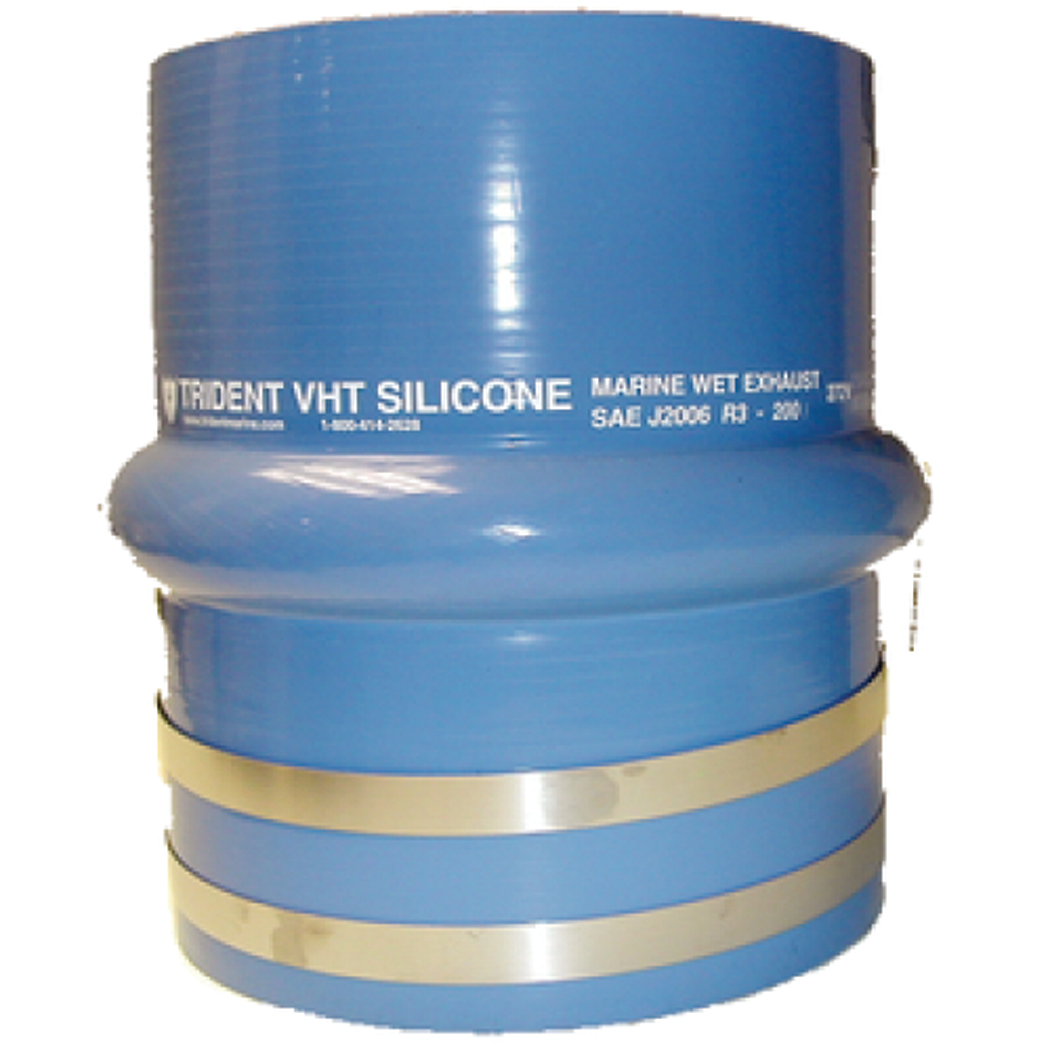 Trident Marine 272V5000-S/S Blue Silicone "VHT" Single Hump Hose w/T-Bolt Clamps, 5"
