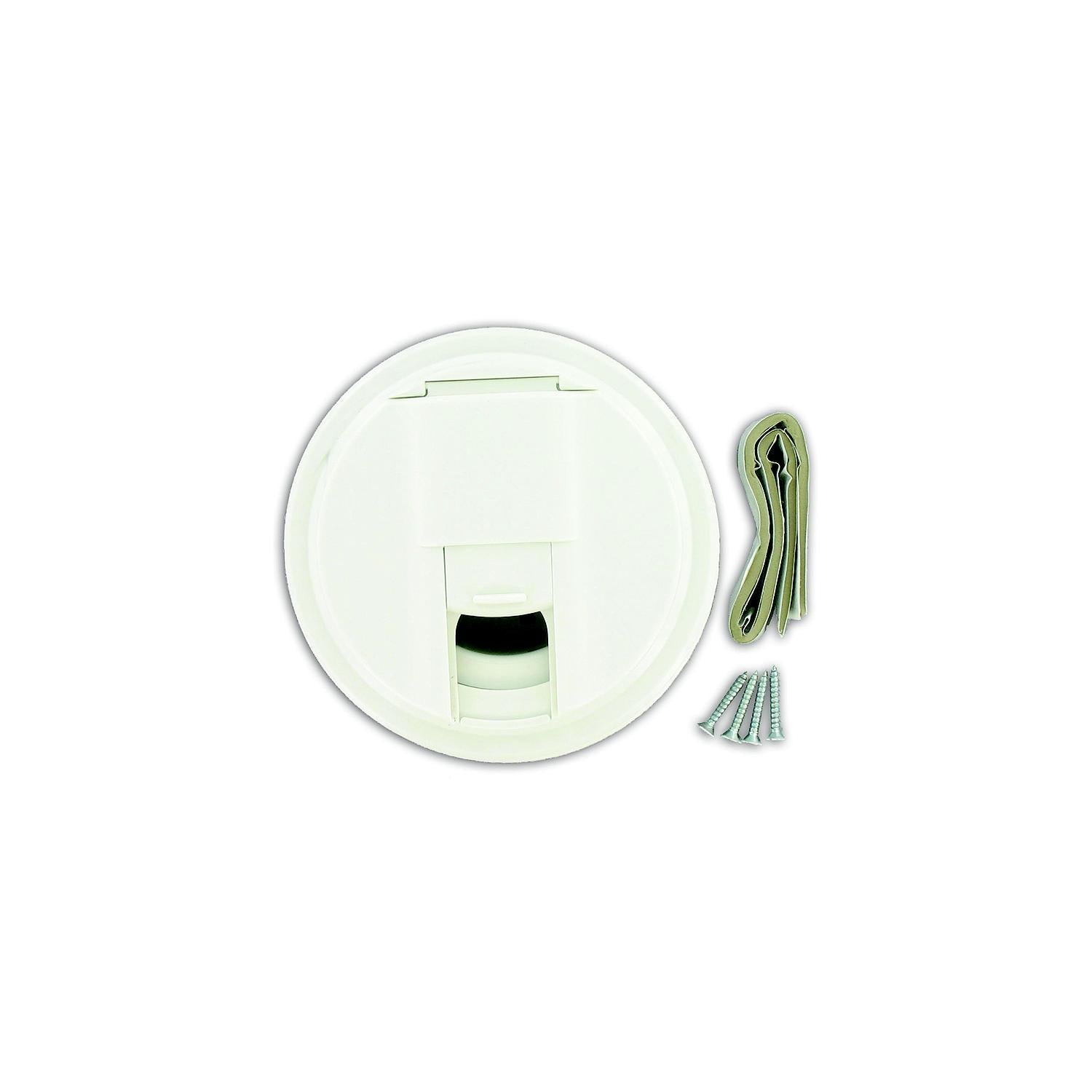 Valterra A10-2130VP Cable Hatch, Universal Round, White