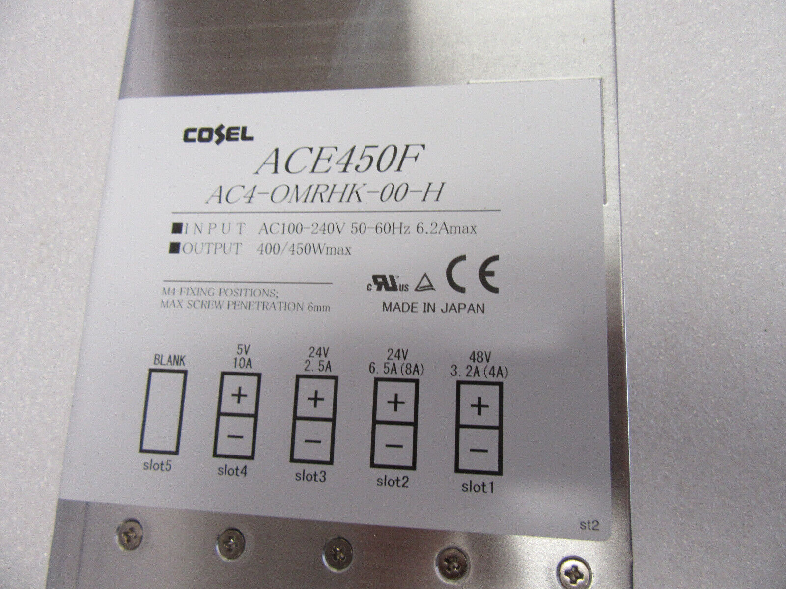 Cosel ACE450F Power Supply - Side View | Alo Tech Solutions