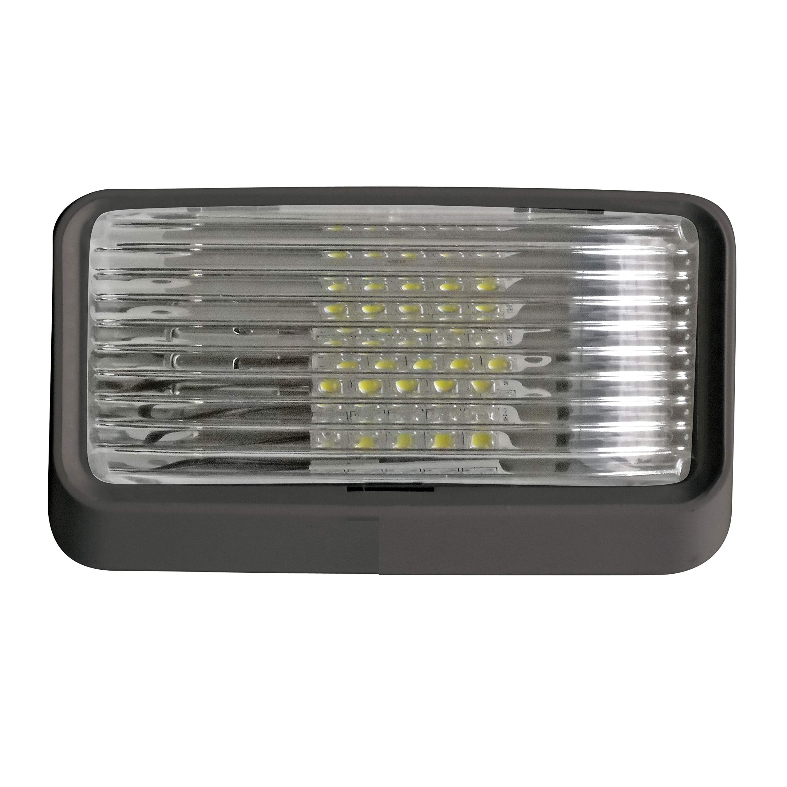 Valterra DG71256VP Incandescent Surface Mount Porchlight w/o Switch, Rectangular, Black w/Clear Lens