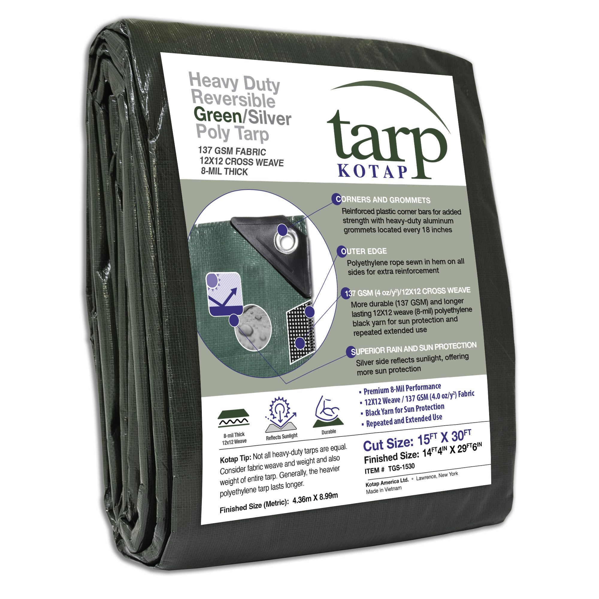 Seachoice TGS-1530 Tarp Green Poly 15' X 30'