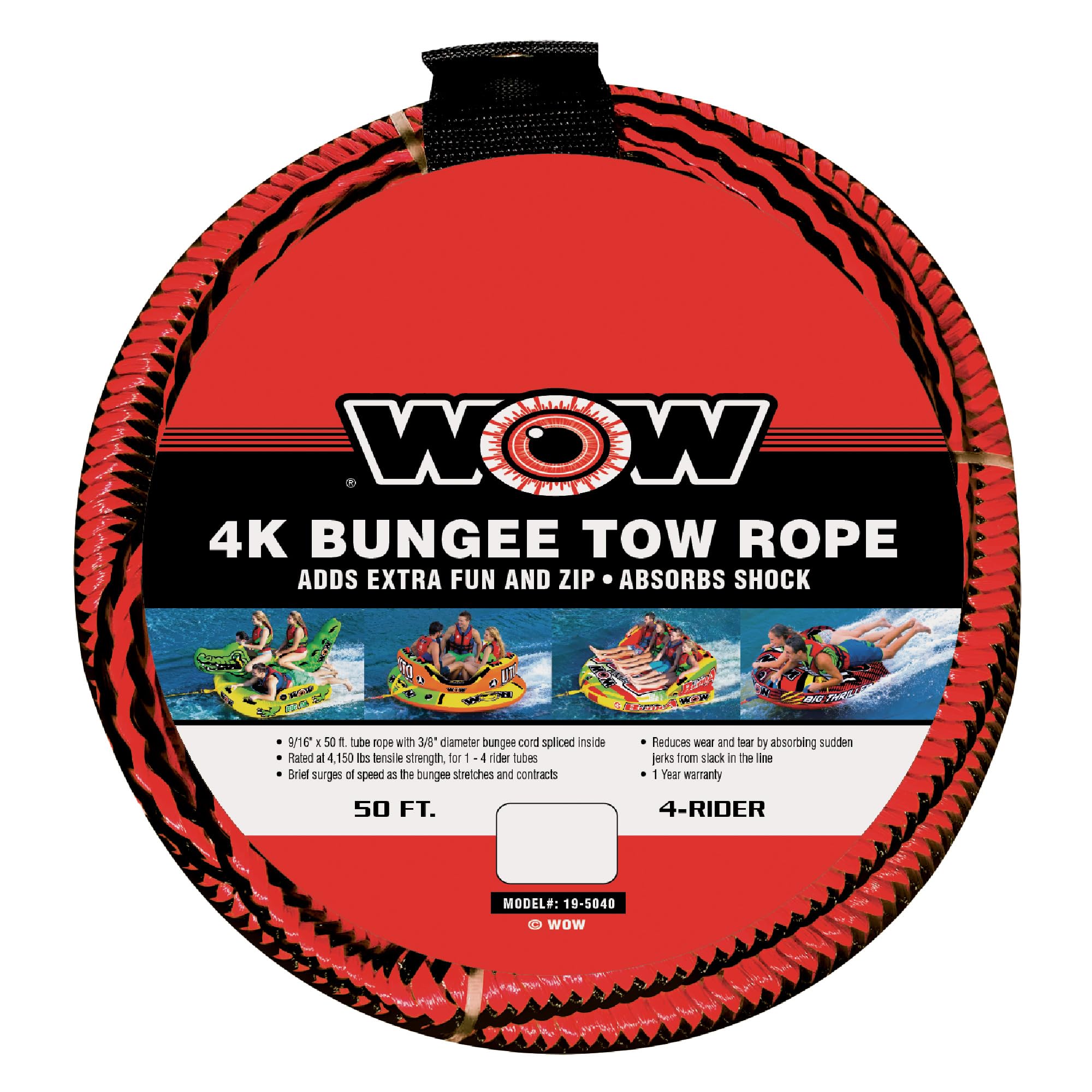 Wow 195040 Bungee Tow Rope, 50'