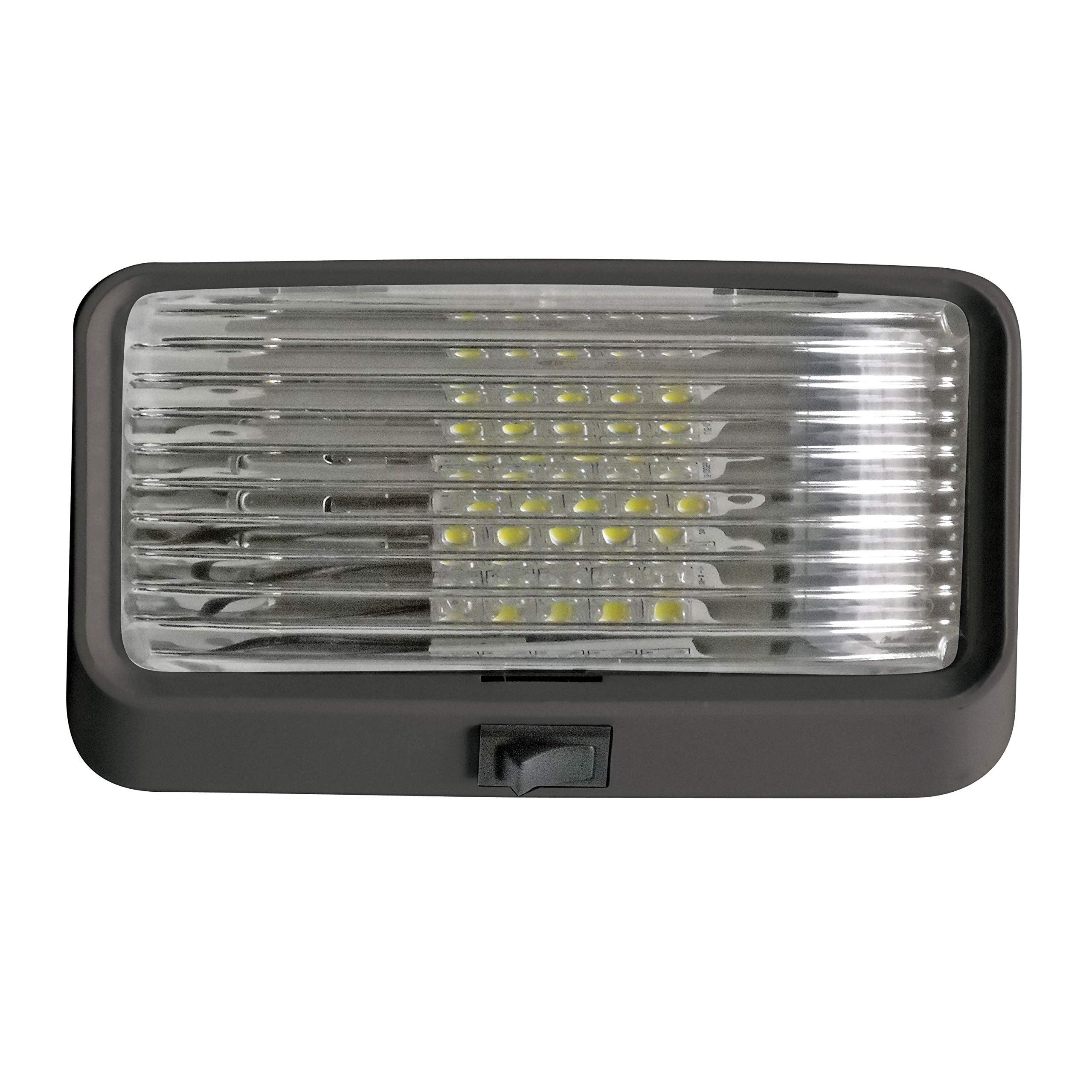 Valterra DG71255VP Incandescent Surface Mount Porchlight w/Switch, Rectangular, Black w/Clear Lens