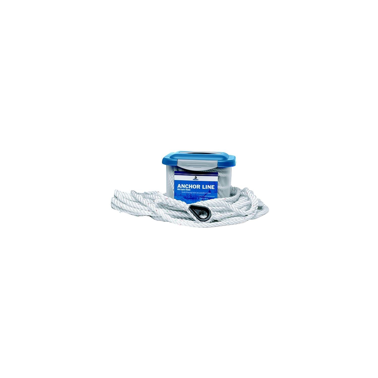 Samson Rope 603 024 010 083 Samson Pro-Set-3 Nylon Anchor Line, White w/ Red & Green Tracers