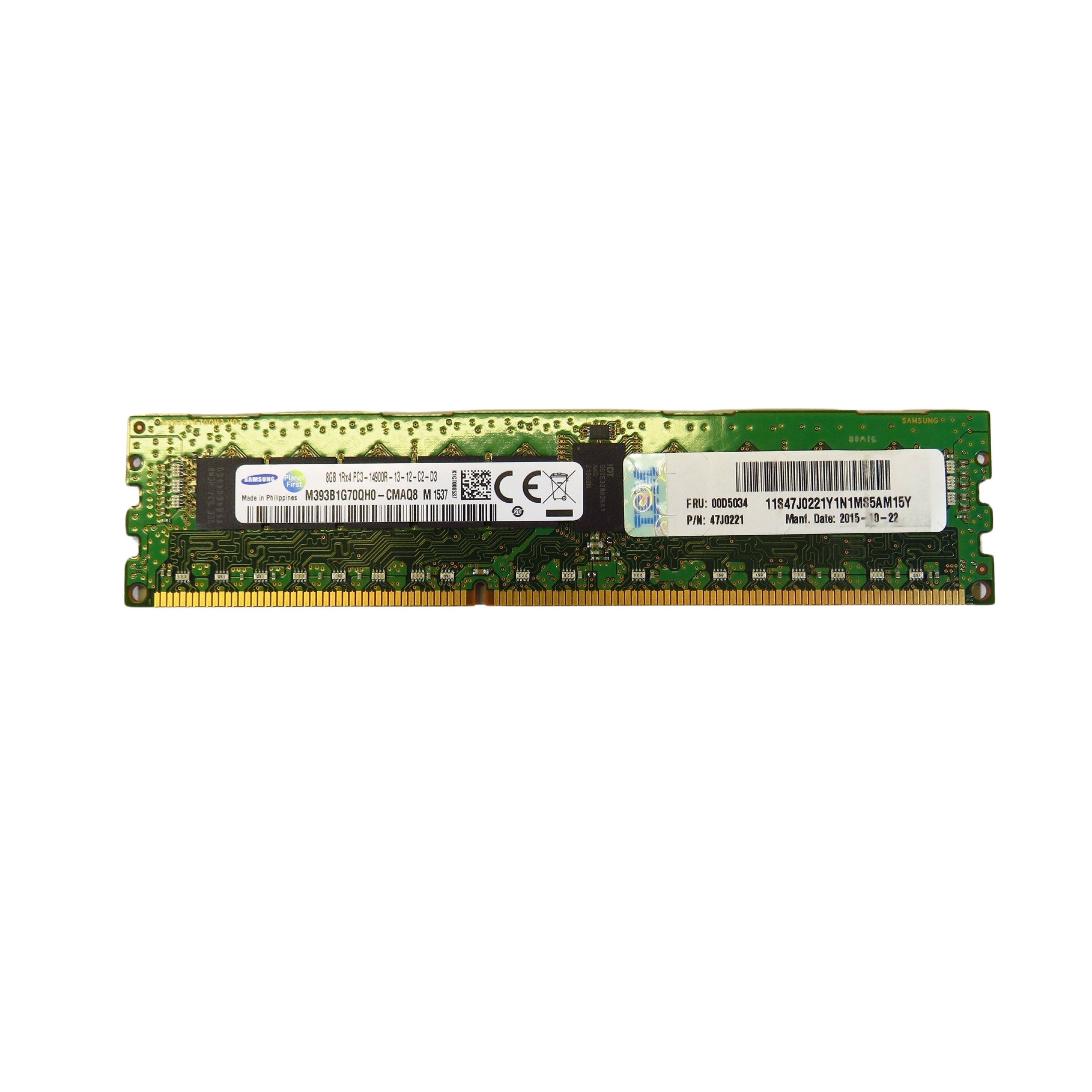 Samsung M393B1G70QH0-CMAQ8 8GB 1Rx4 PC3-14900 1866MHz DDR3 Server Memory (Refurbished)