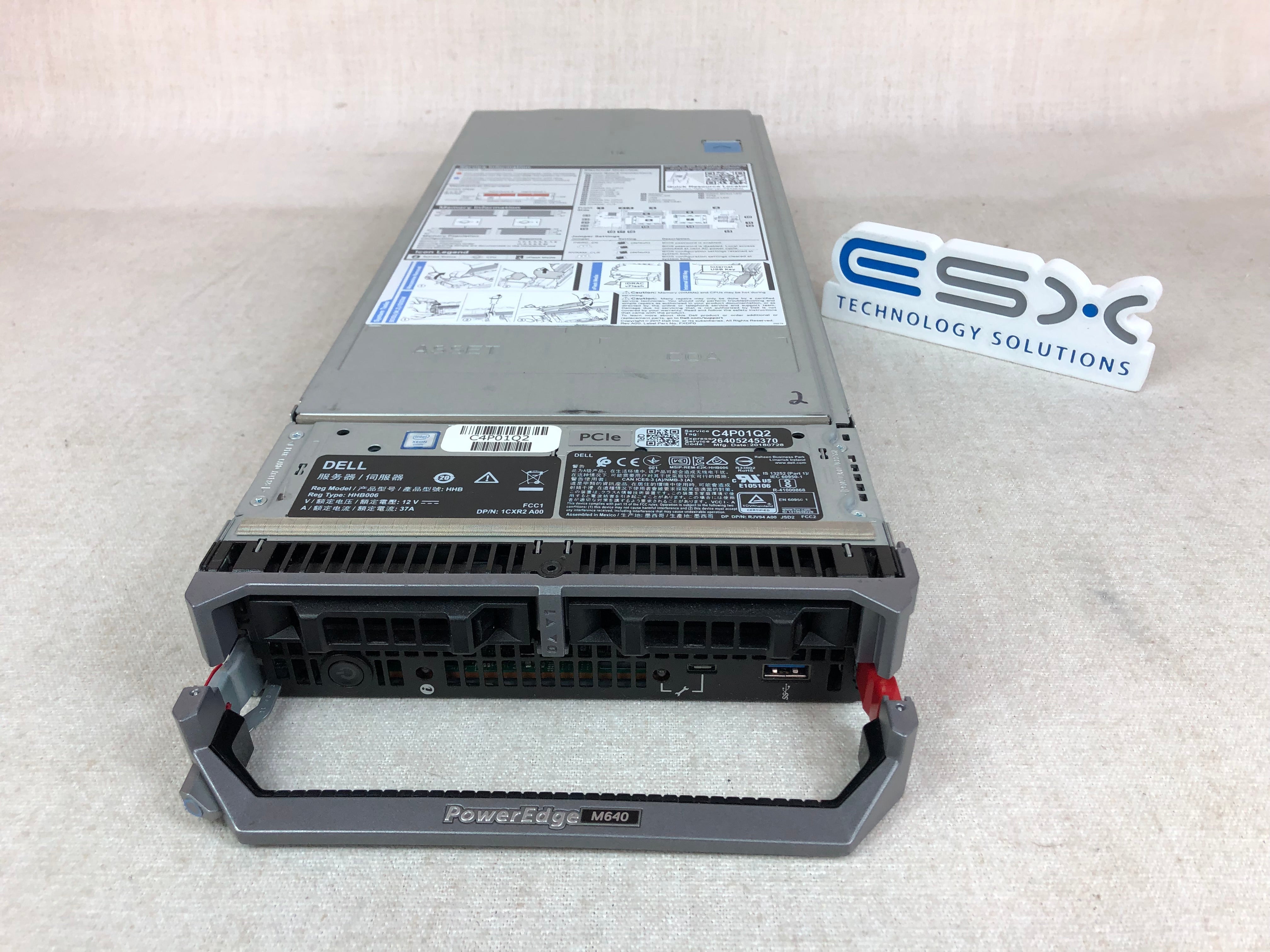 Dell PowerEdge M640 Blade Server 2x 28C Platinum 8276 2.2GHz 256GB, 2x 480GB SSD
