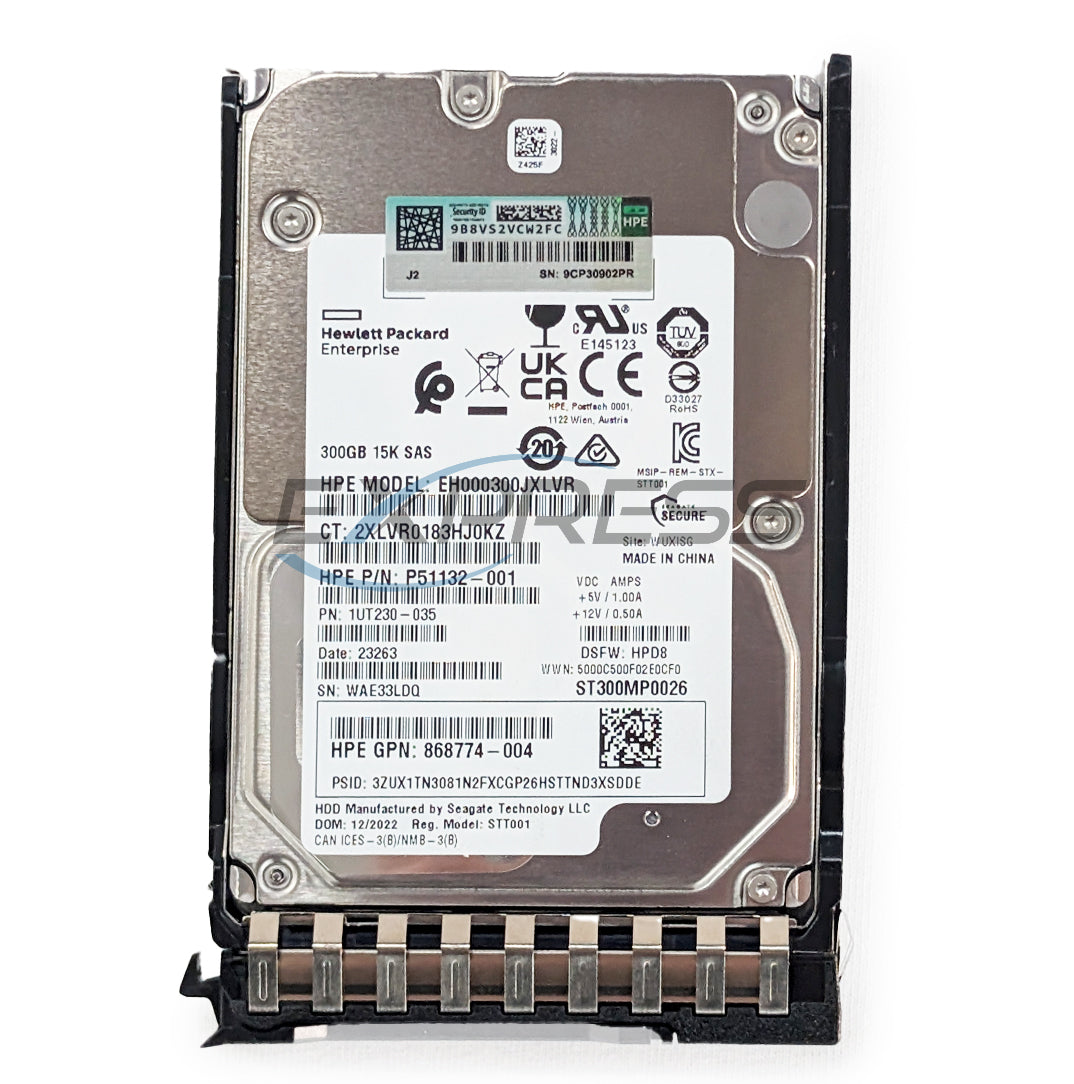 HPE 2.5" 300GB 15K SAS 12Gbps SED HDD | P51132-001