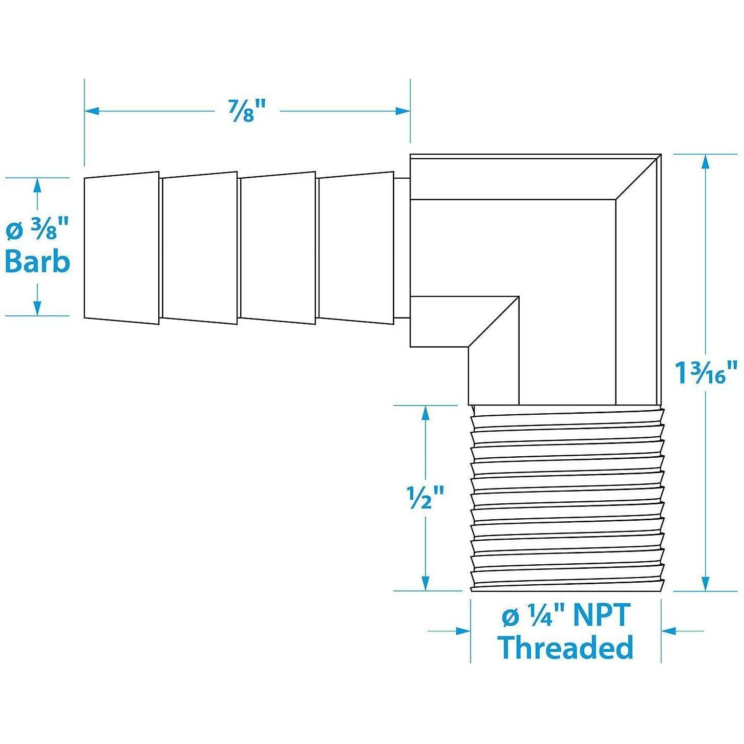 Seachoice 90 Degree Brass Fuel Elbow