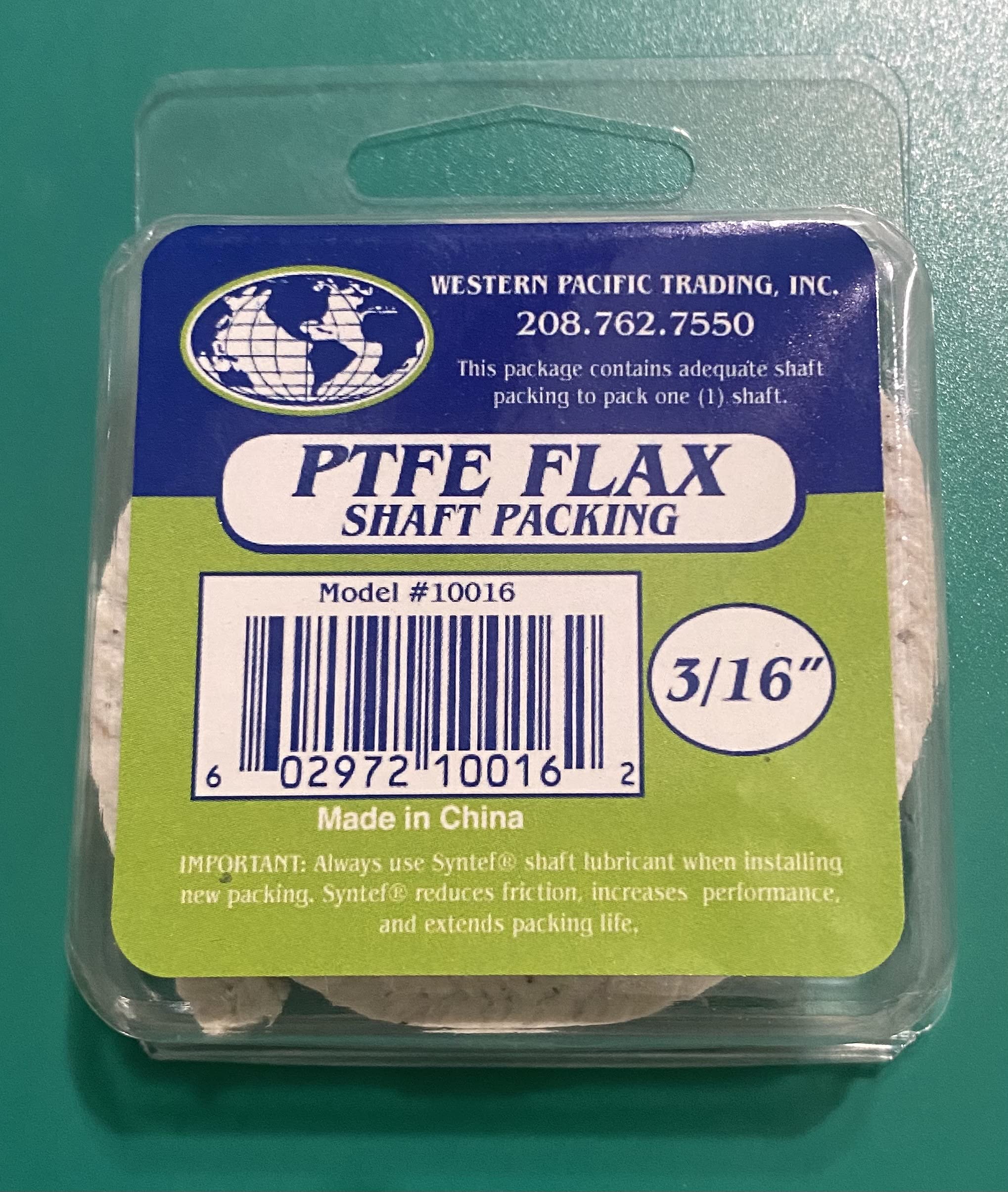 Western Pacific Trading 10016 Flax Packing 3/16X2
