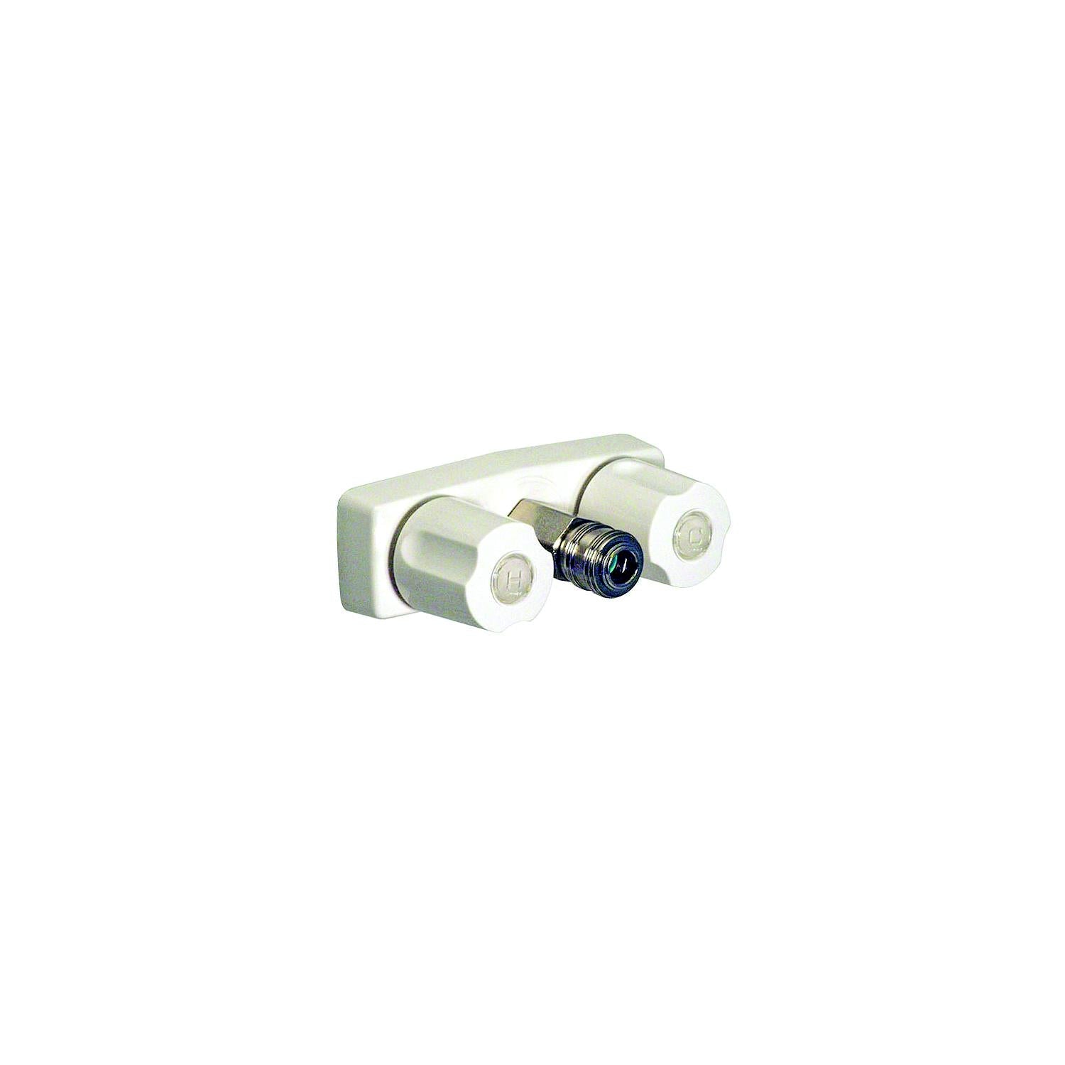 Valterra PF213247 Phoenix White Finish Two Handle RV Shower Faucet w/Quick, Connect Fitting