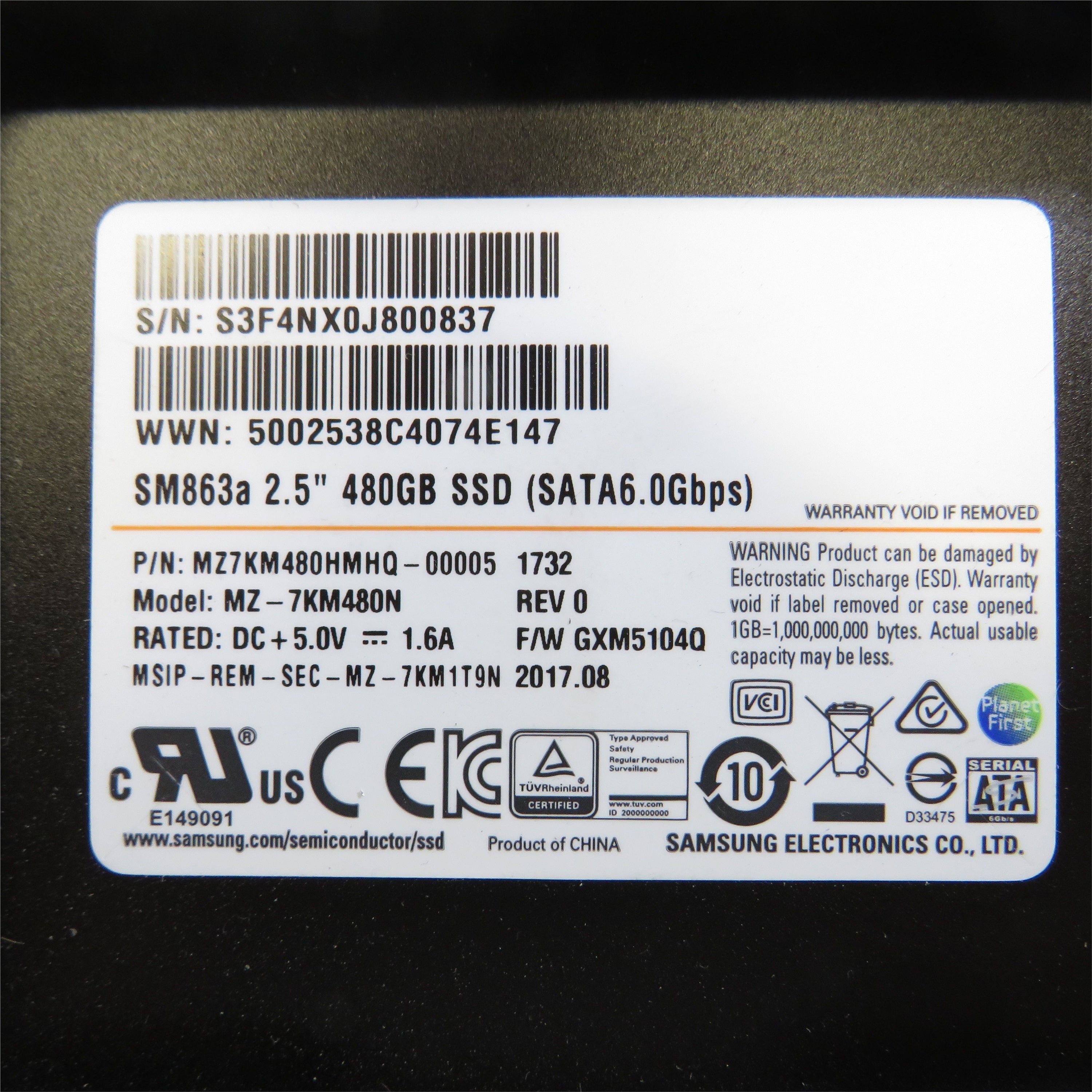 Supermicro HDS-2TV-MZ7LM480HCHP005 480GB SATA 6Gbps TLC Solid State Drive SSD (Refurbished)