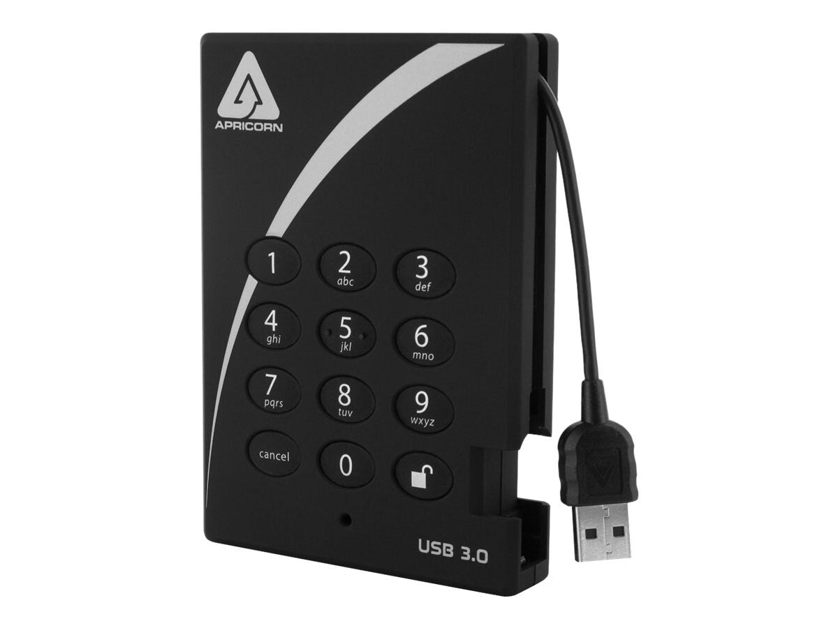 Apricorn 2TB AES-XTS Padlock Secure USB 3.0 256-bit Encrypted External Hard Drive (TAA Compliant