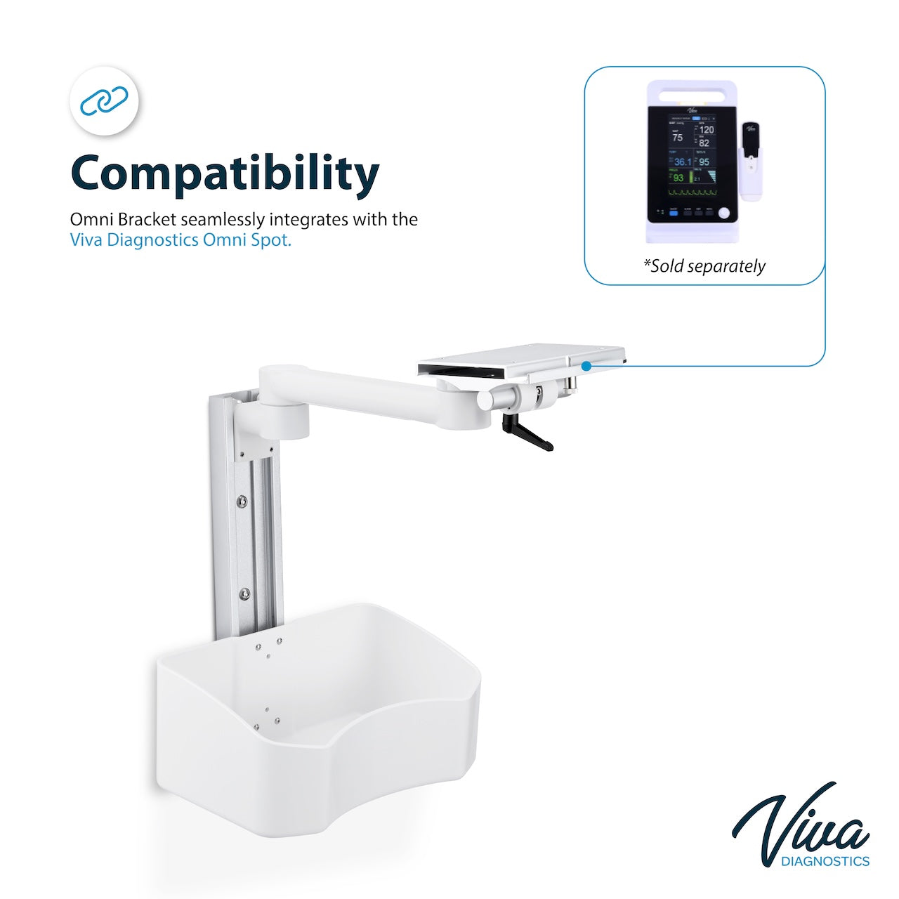 Wall Mount Bracket for Omni Spot Monitor