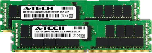 64GB (2x32GB 2Rx4 PC4-25600R DDR4 3200 MHz ECC RDIMM Registered DIMM 288-Pin Dual Rank x4 Server & Workstation RAM Memory Upgrade Kit