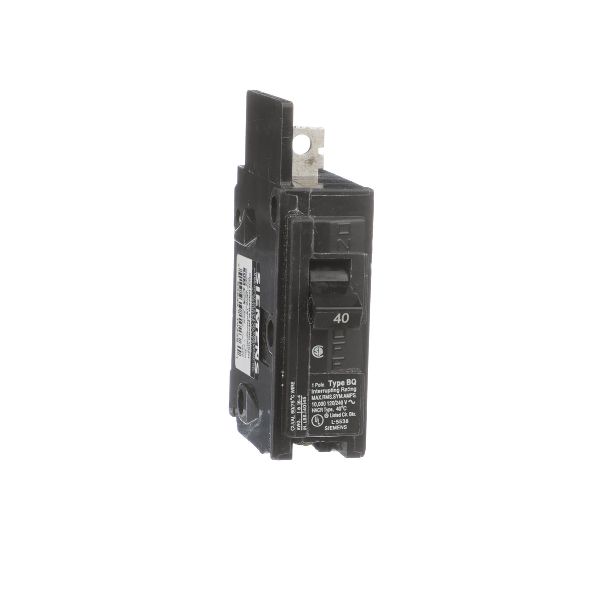 BQ1B040 - Siemens 40A 1-Pole 120/240V Bolt-On Circuit Breaker
