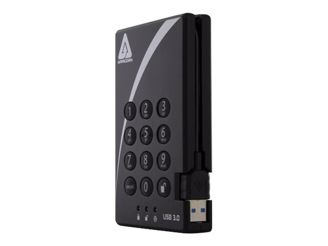 Apricorn 2TB AES-XTS Padlock Secure USB 3.0 256-bit Encrypted External Hard Drive (TAA Compliant