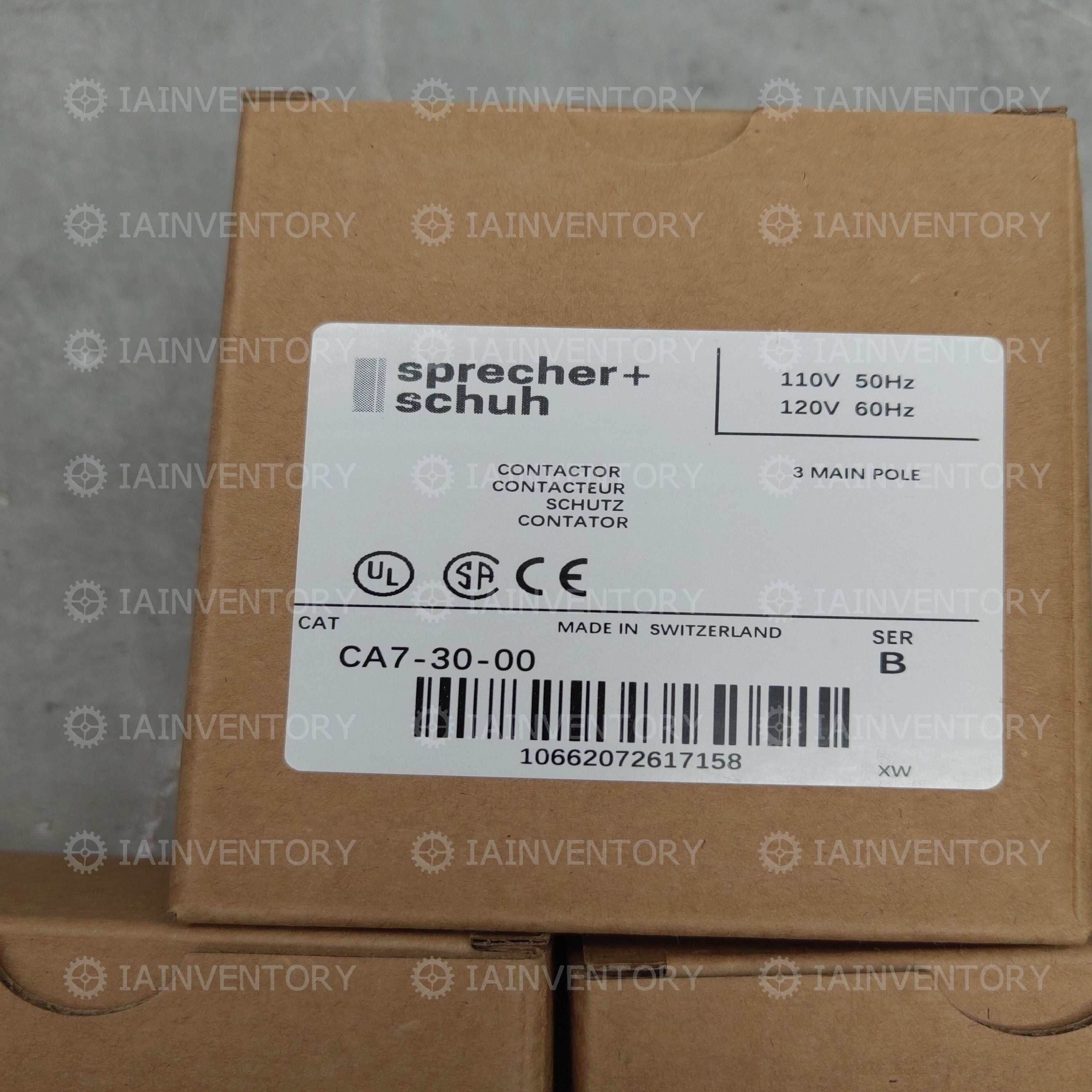 Sprecher + Schuh Contactor CA7-30-00 400/415V50 3 Poles AC-3 15kW at 400V 30A