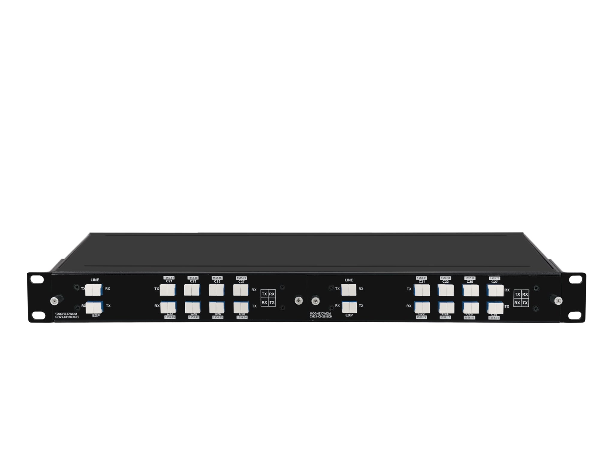 Single Fiber 8CH 100GHz C21-C35/C22-36 with Expansion Port, LC/UPC, DWDM Mux Demux, FMU Series Plug-in Module