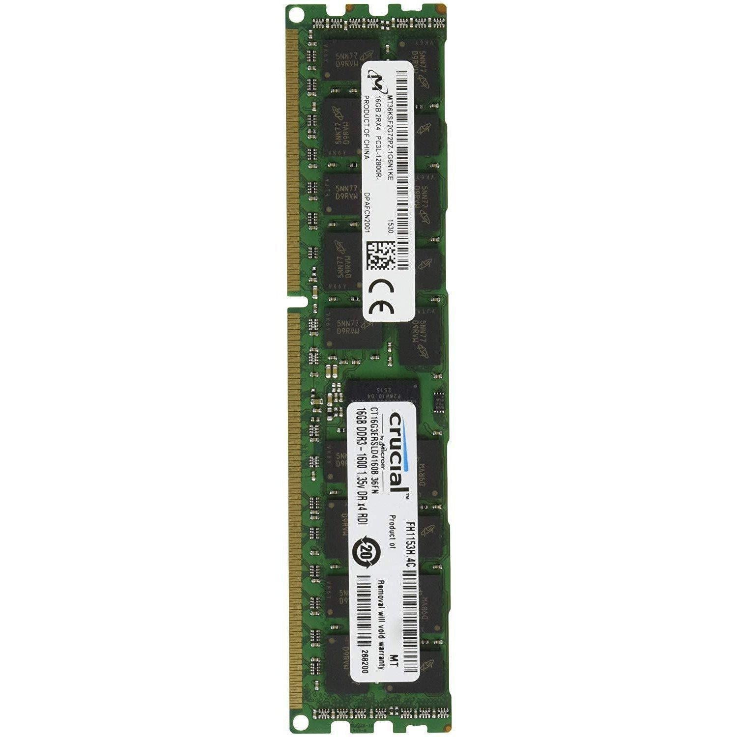 Crucial 16GB Single DDR3L 1600 MT/s (PC3-12800) DR x4 RDIMM 240-Pin Server Memory CT16G3ERSLD4160B-FoxTI