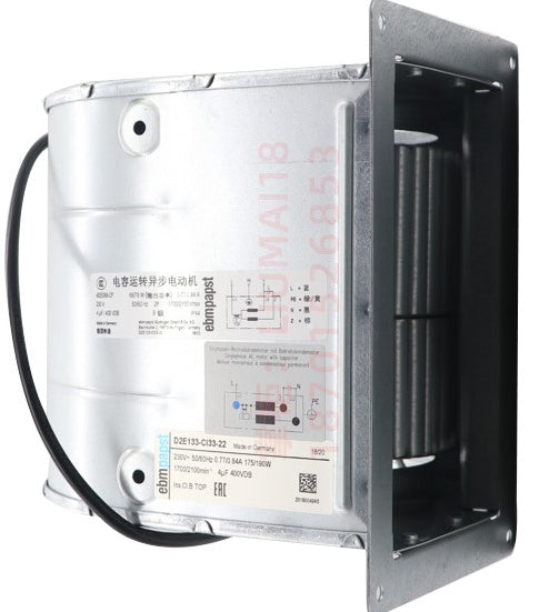 D2E133-CI33-22 ebm-papst Blowers & Centrifugal Fans AC Centrifugal Blower, 133mm, 50/60Hz, 230VAC, 175/190W, 1700/2100RPM