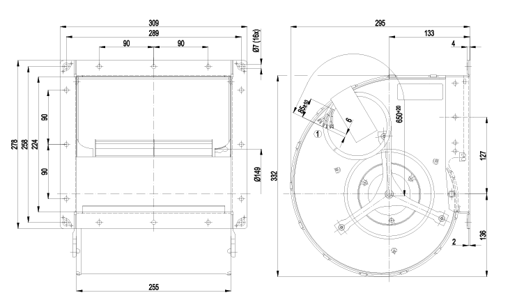 D4E180-CA02-36 ebmpapst  Centrifugal Cooling Fan