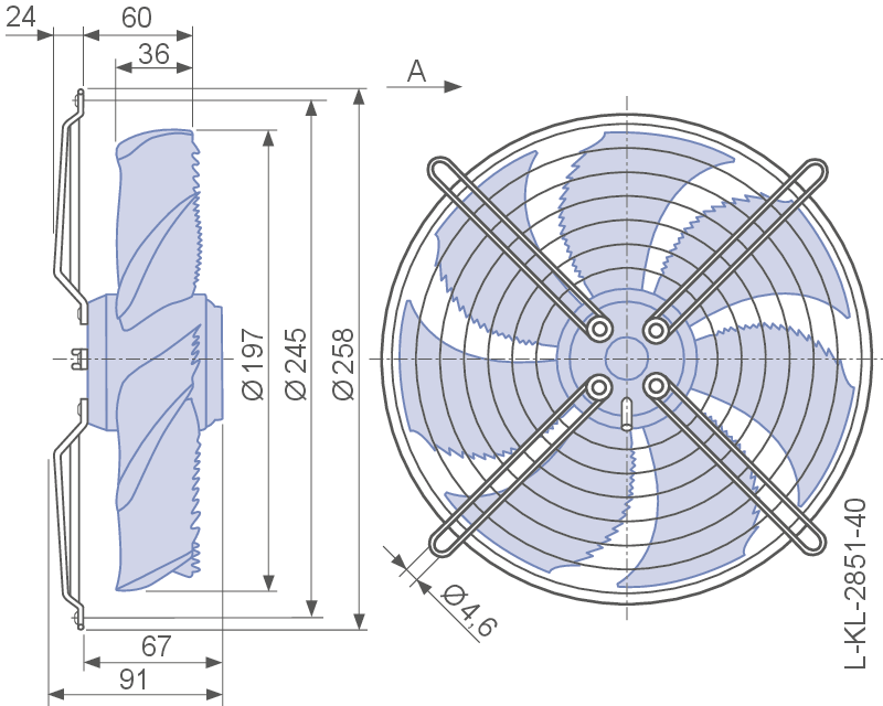 FN025-6IL.0B.A7 ZIEHL-ABEGG Axial Fan 0.23kW 200/277V 1.65/1.2A 3250rpm