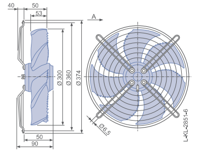 FN030-4EW.WA.A7 ZIEHL-ABEGG Axial Fan 0.09kW 230/V 0.39A 1290rpm