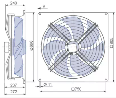 FN063-SDQ.4I.A7P1 ZIEHL-ABEGG Axial Fan 3~460V 1.0/0.63 kW 1.55/0.94 A