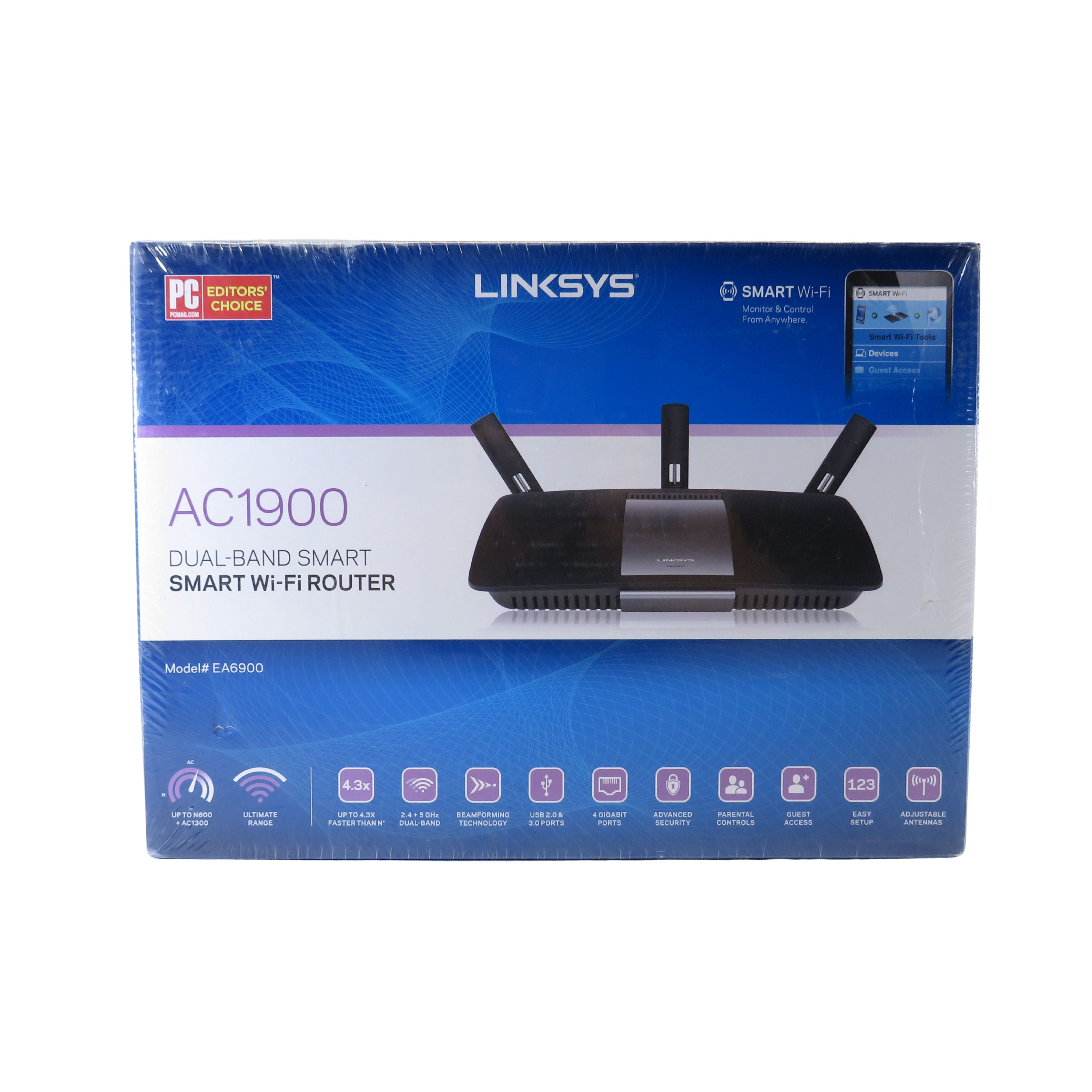 LINKSYS EA6900 WiFi 5 Gigabit Dual Band Antenna Wireless Router, Black