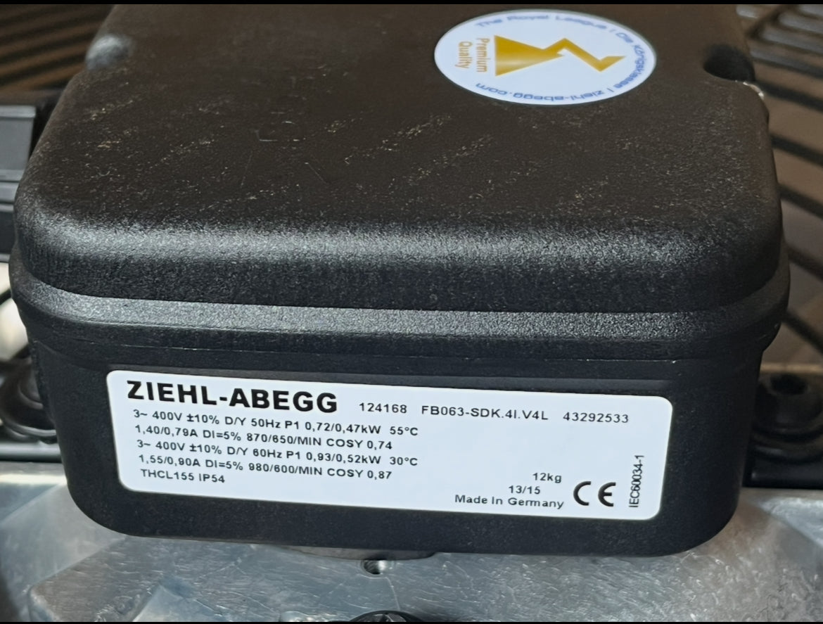 FB063-SDK.4I.V4L ZIEHL-ABEGG Axial Fan 400V High Efficiency Industrial Cooling Solution