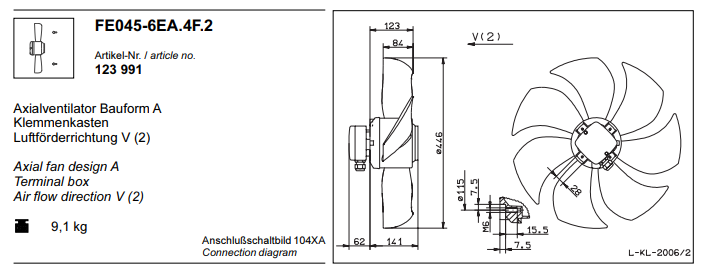 FE045-6EA.4F.2 ZIEHL-ABEGG Axial Fan