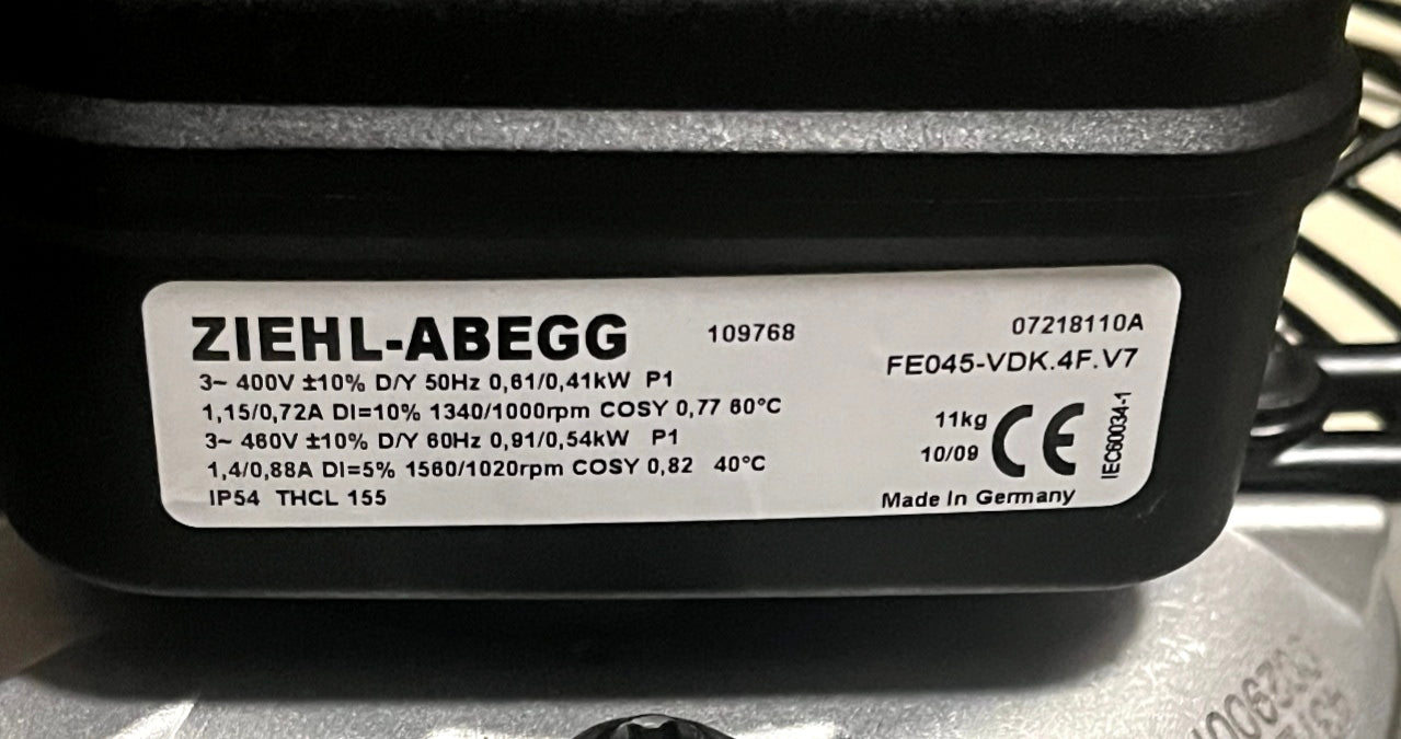 FE045-VDK.4F.V7 ZIEHL-ABEGG Axial Fan 3~400V High-Efficiency Industrial Cooling Solution