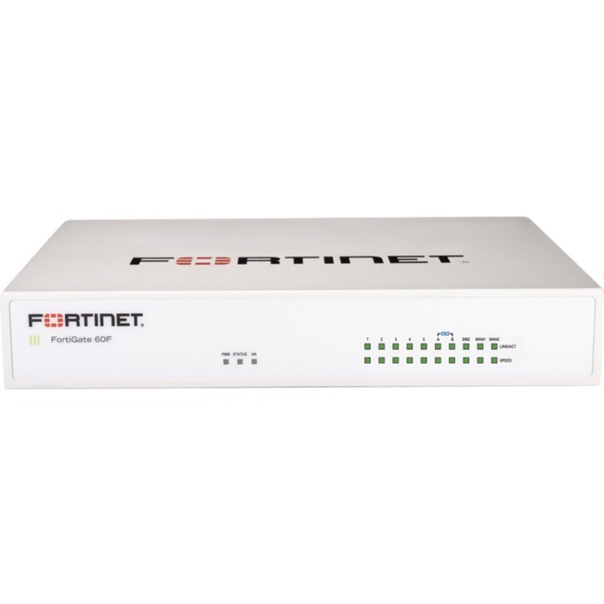 Fortinet - FG-60F - Fortinet FG-60F Network Security/Firewall Appliance - 10 Port - 10/100/1000Base-T - Gigabit Ethernet - 200 VPN - 10 x RJ-45 - Desktop