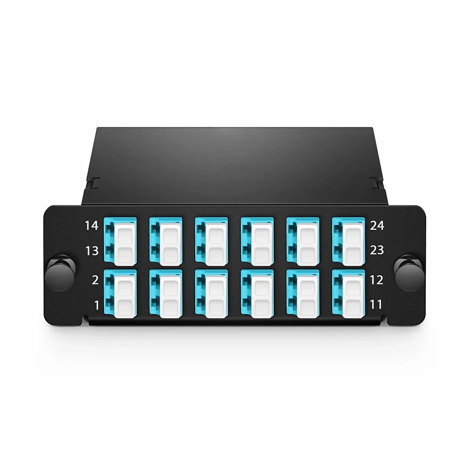 FHD MTP®-24 Cassette, 24 Fibers OM4 Multimode,  MTP® to 12x LC Duplex, 0.35dB max