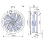 FN080-NDL.6N.V7P5 ZIEHL-ABEGG Axial Fan 0.46/0.19 kW 0.37/0.88A 340/500 rpm