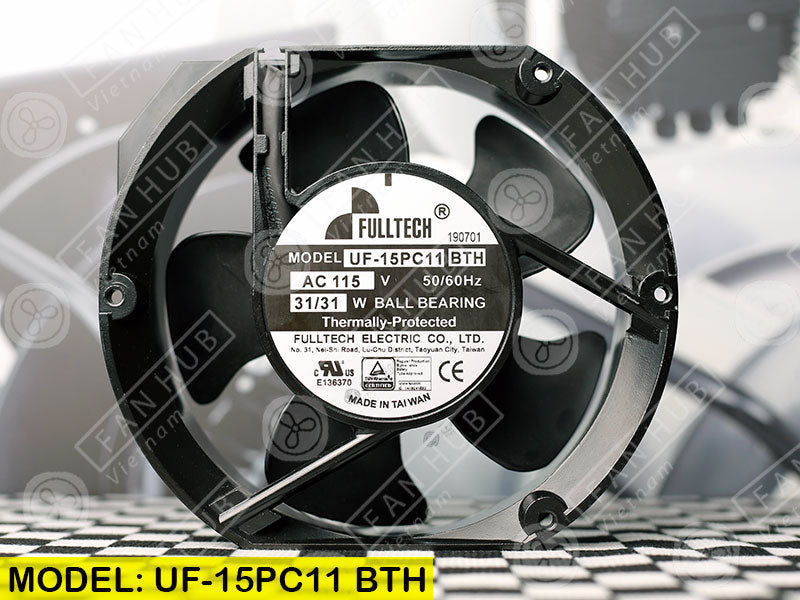 FULLTECH UF-15PC11 BTH – AC AXIAL FAN, 115VAC, 172x150x51mm