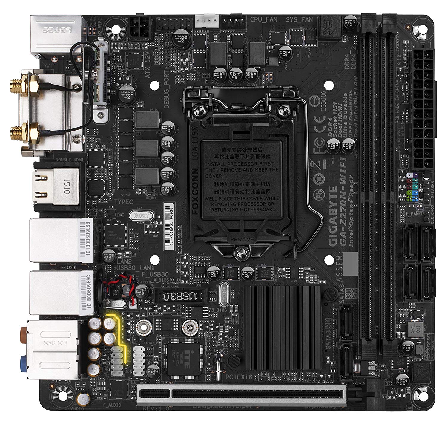 GIGABYTE GA-Z270N-WIFI (Rev. 1.0) LGA 1151 Intel Mini-ITX DDR4 Motherboard only (Accessories not included)