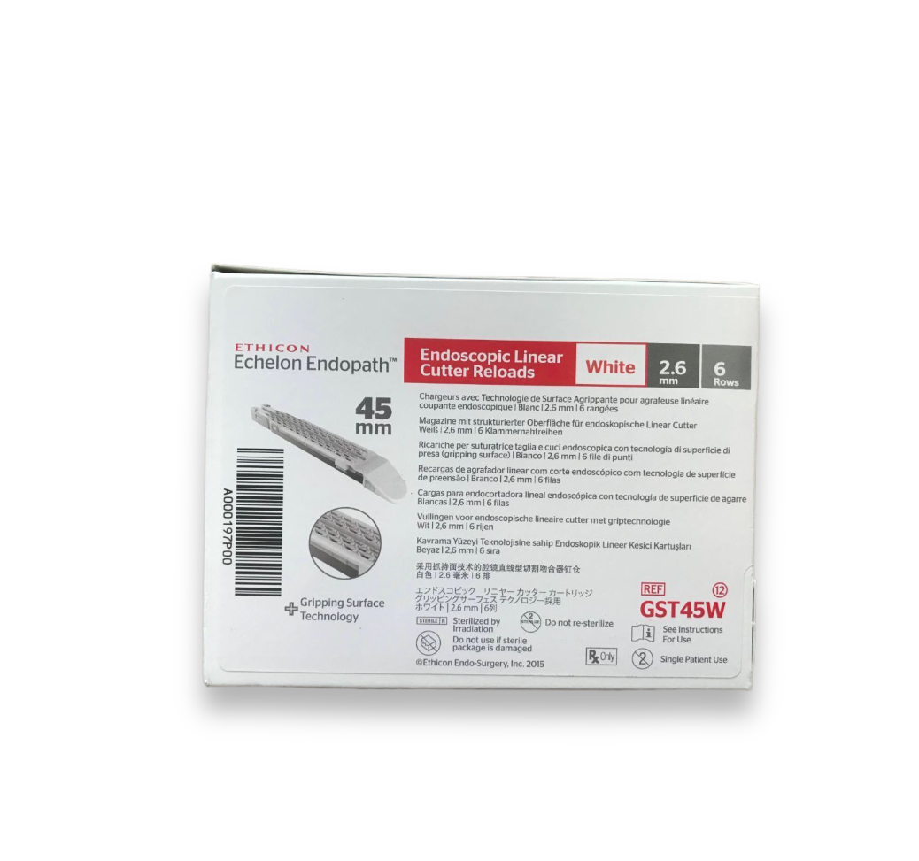 Ethicon Echelon Flex GST45W System 45 mm Reload, White, 45mm x 2.6mm, 6 rows, Box of 12