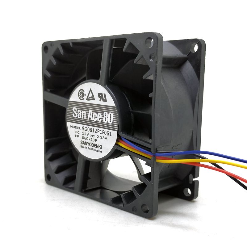 Sanyo Denki 9G0812P1F061 80x80x38mm 12V DC 0.58A 4-Wire PWM Axial Cooling Fan